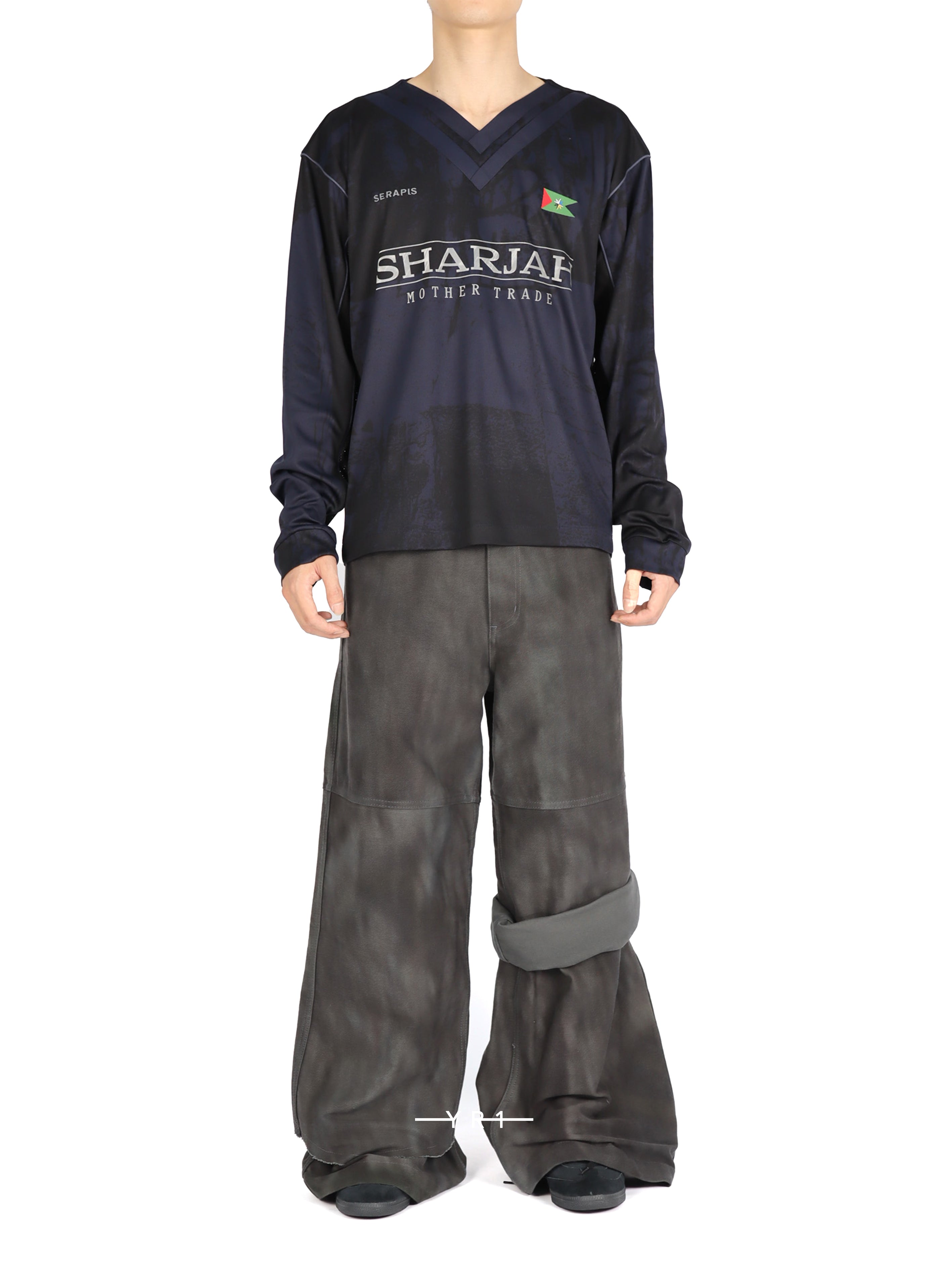 Printed Scrunch Layered Sailor Pants