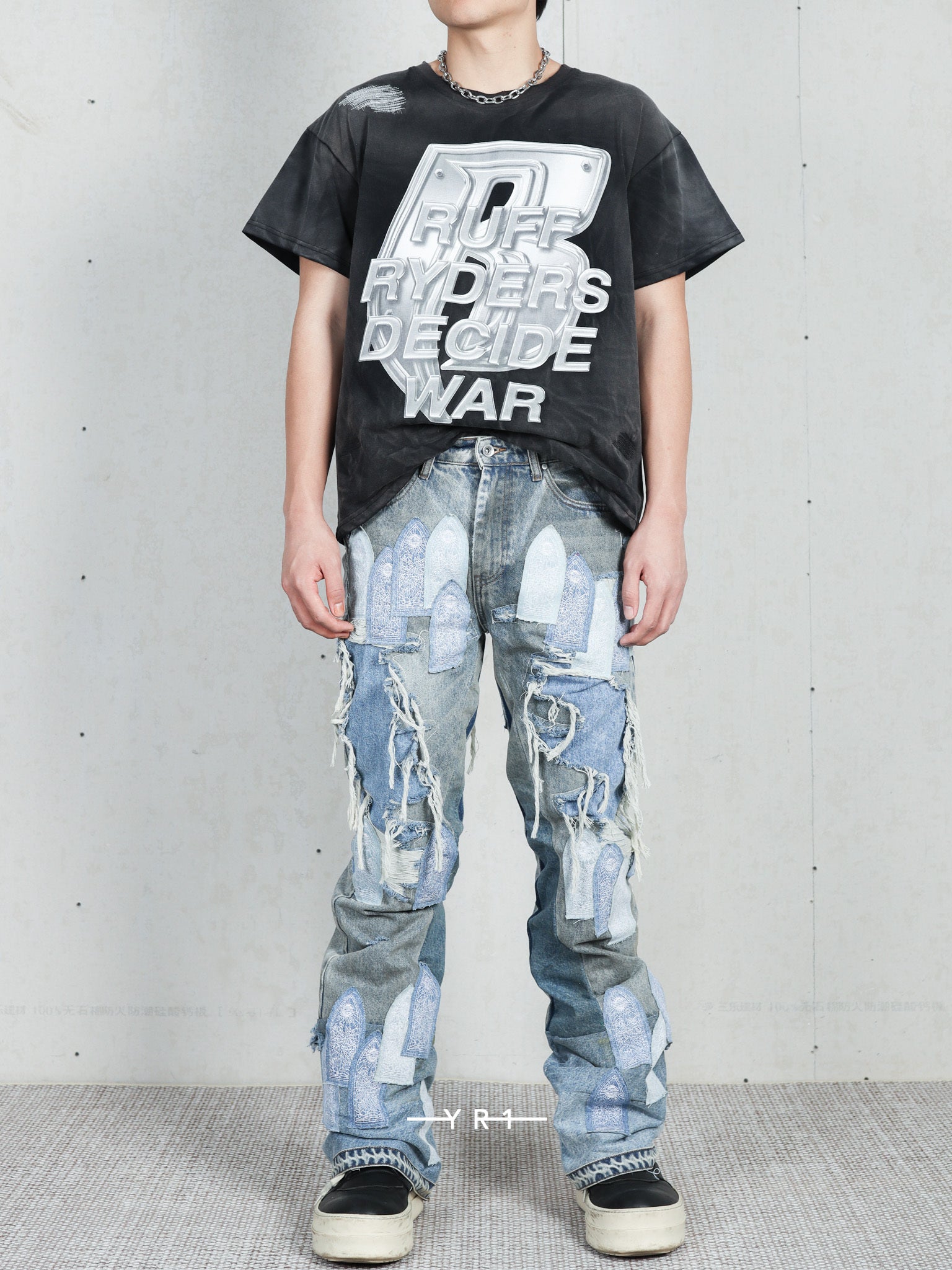 Patched Arch Repaired Blowout Denim