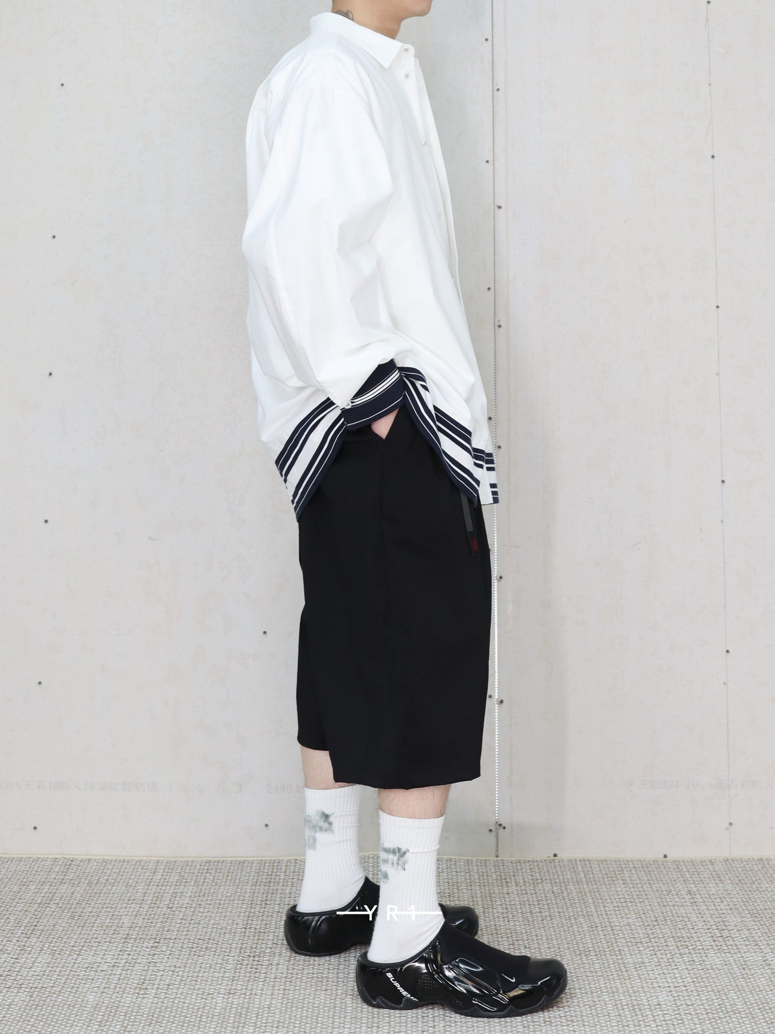 Wide Gusset Sleeve Box Stripe Shirt