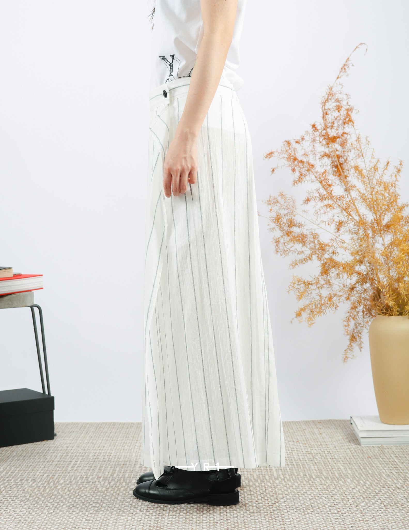 ys-I-Pleated Wrap S-White