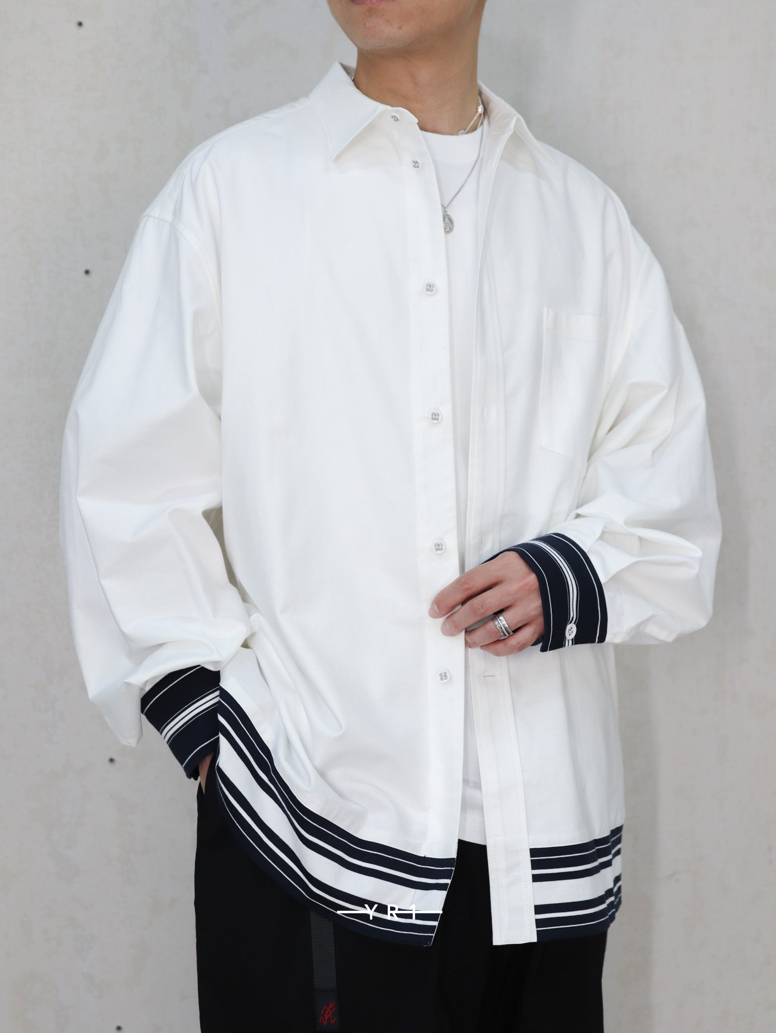 Wide Gusset Sleeve Box Stripe Shirt