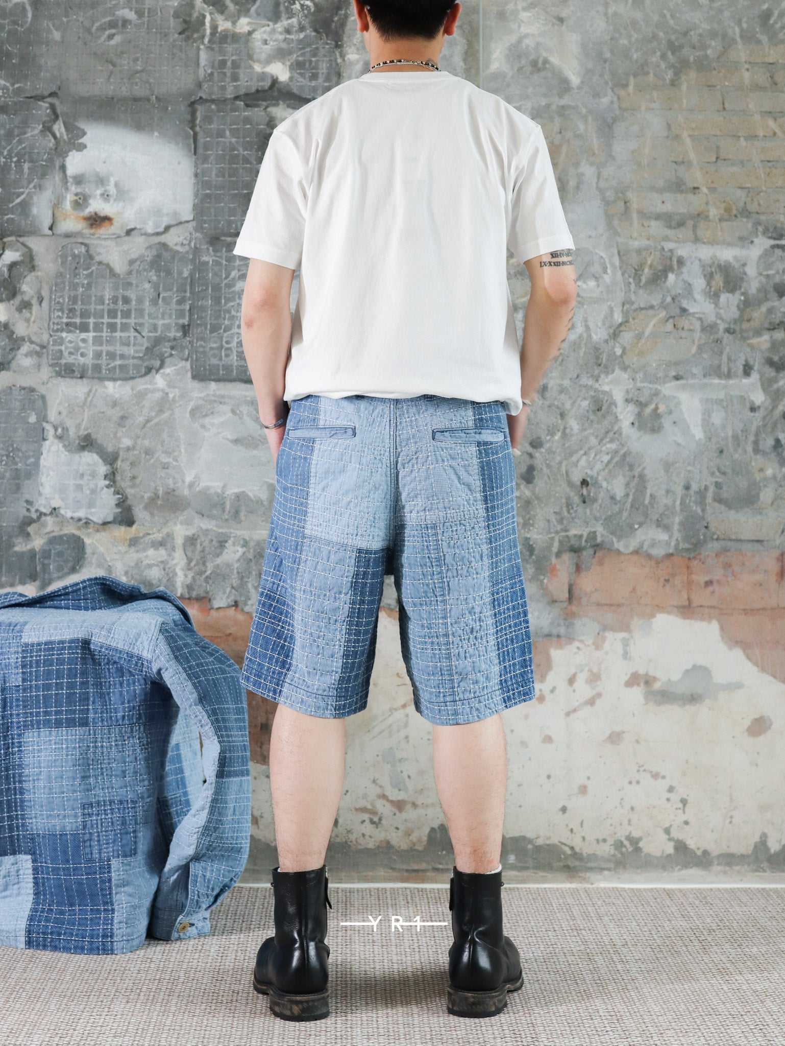 Sashiko Patchwork Short Pants 7Yr Wash