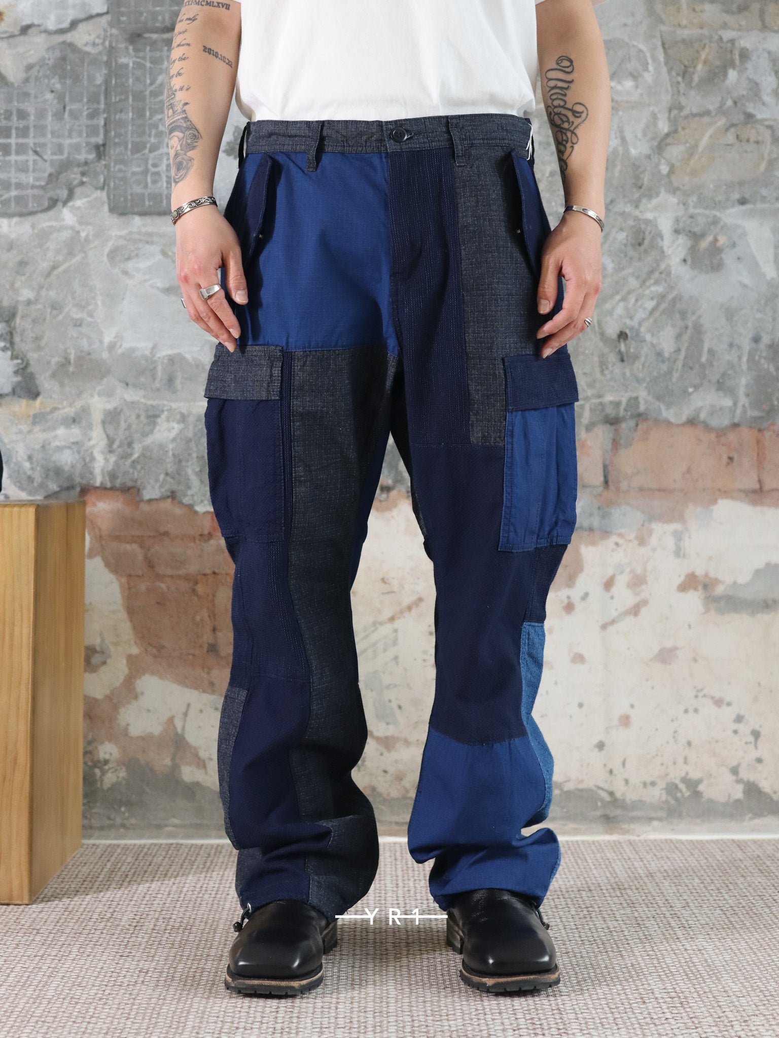 Patchwork Cargo Pants Rinse