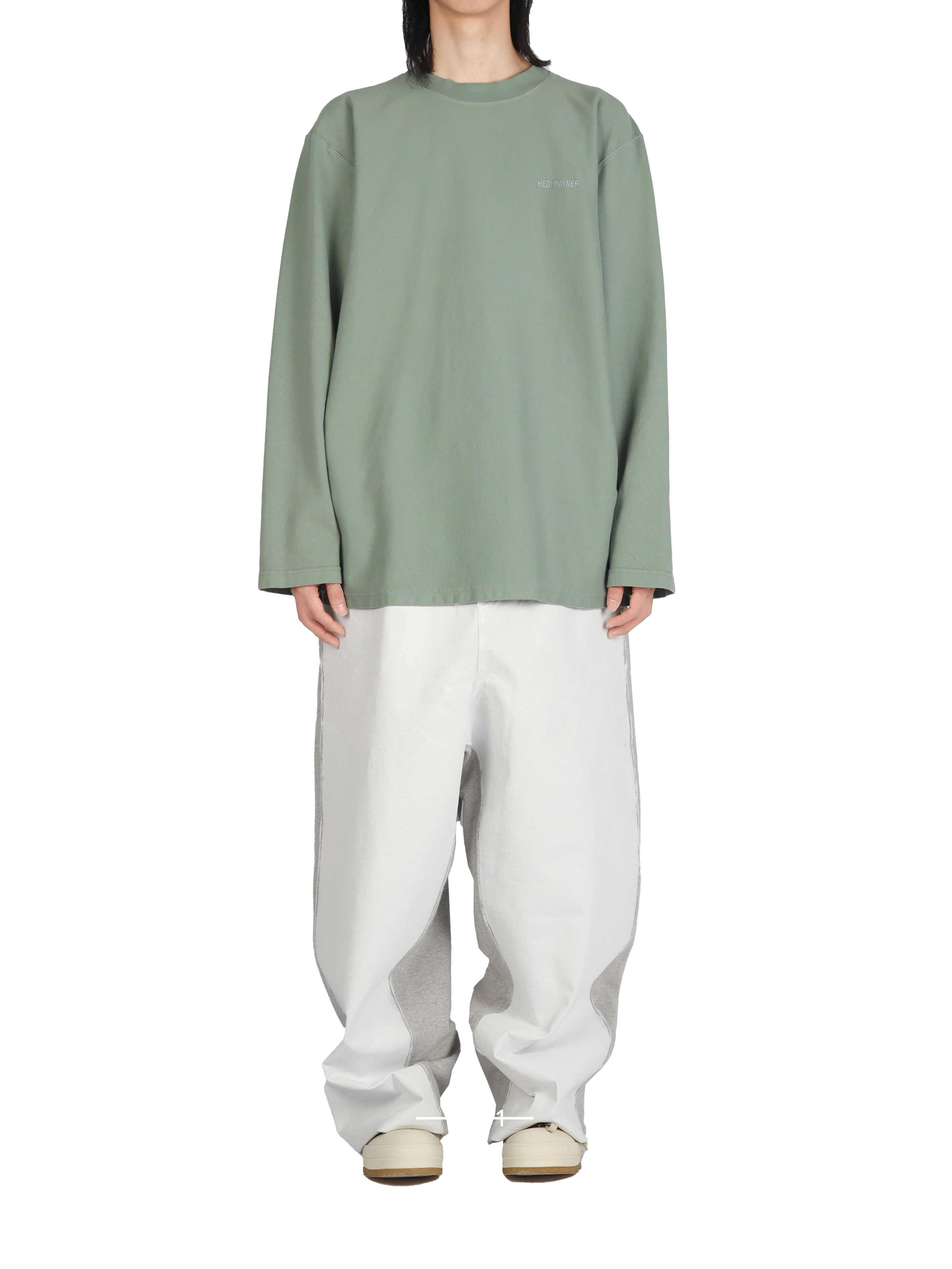 Embroidered End Painted Pants-Medium Grey