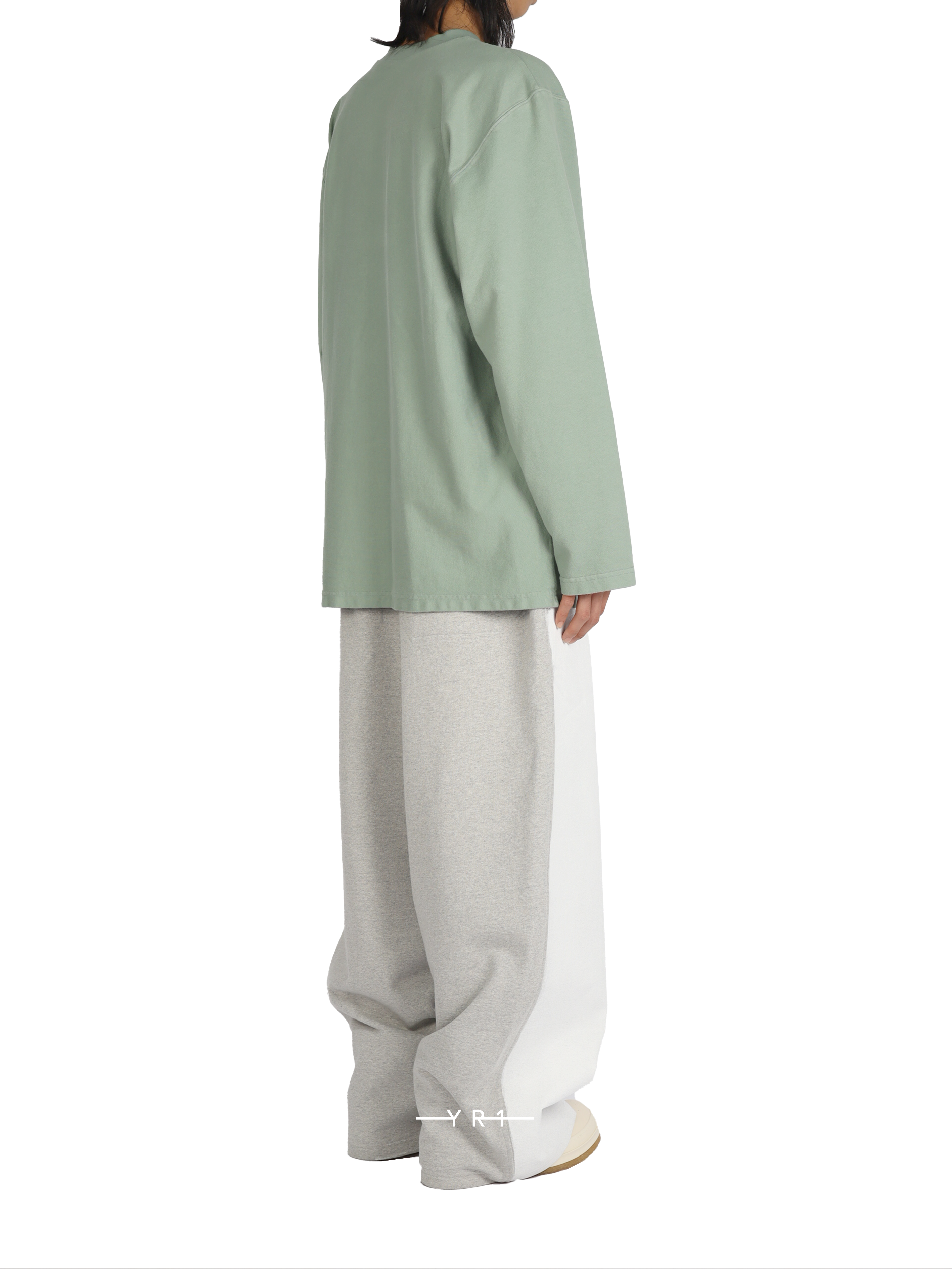 Embroidered End Painted Pants-Medium Grey