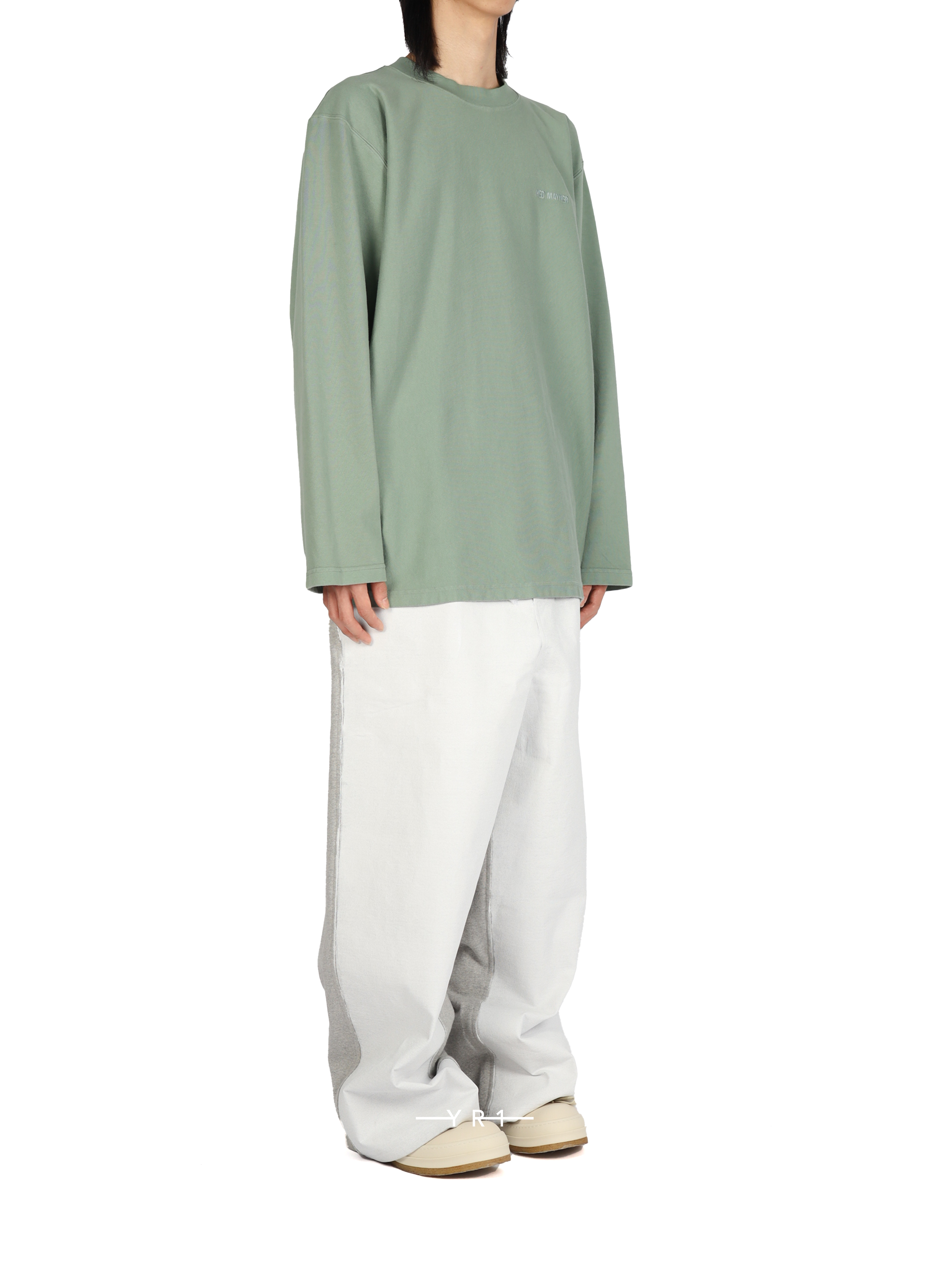 Embroidered End Painted Pants-Medium Grey