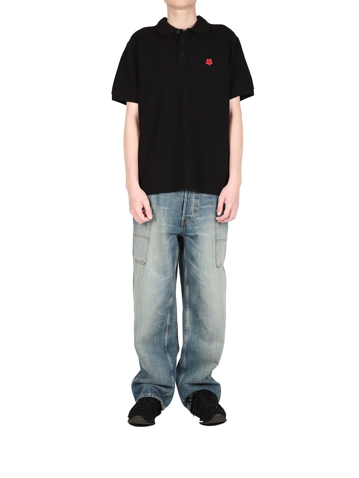 Gots Boke Flower Embr'd Slim Polo