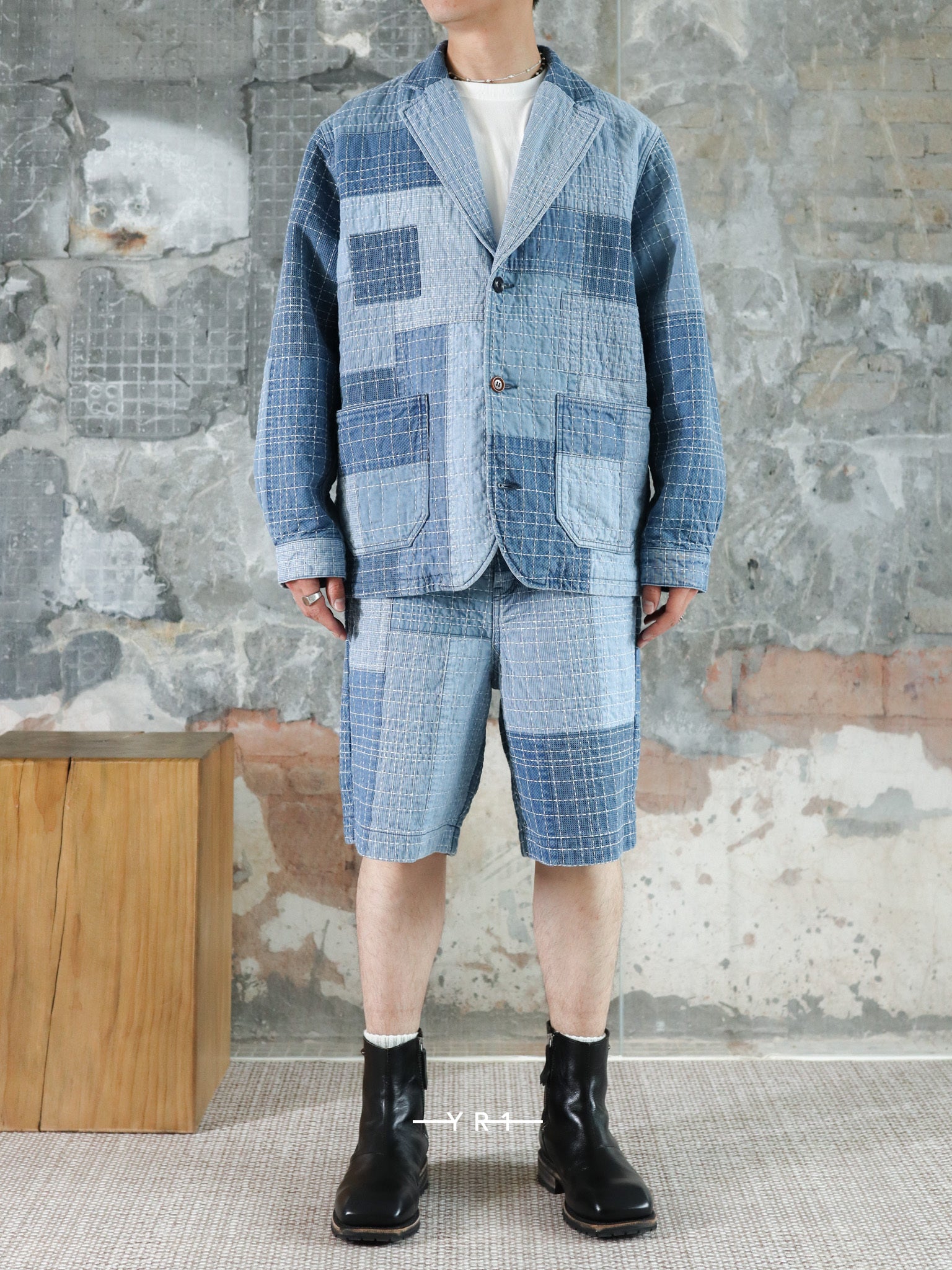 Sashiko Lapel Jacket 7Yr Wash