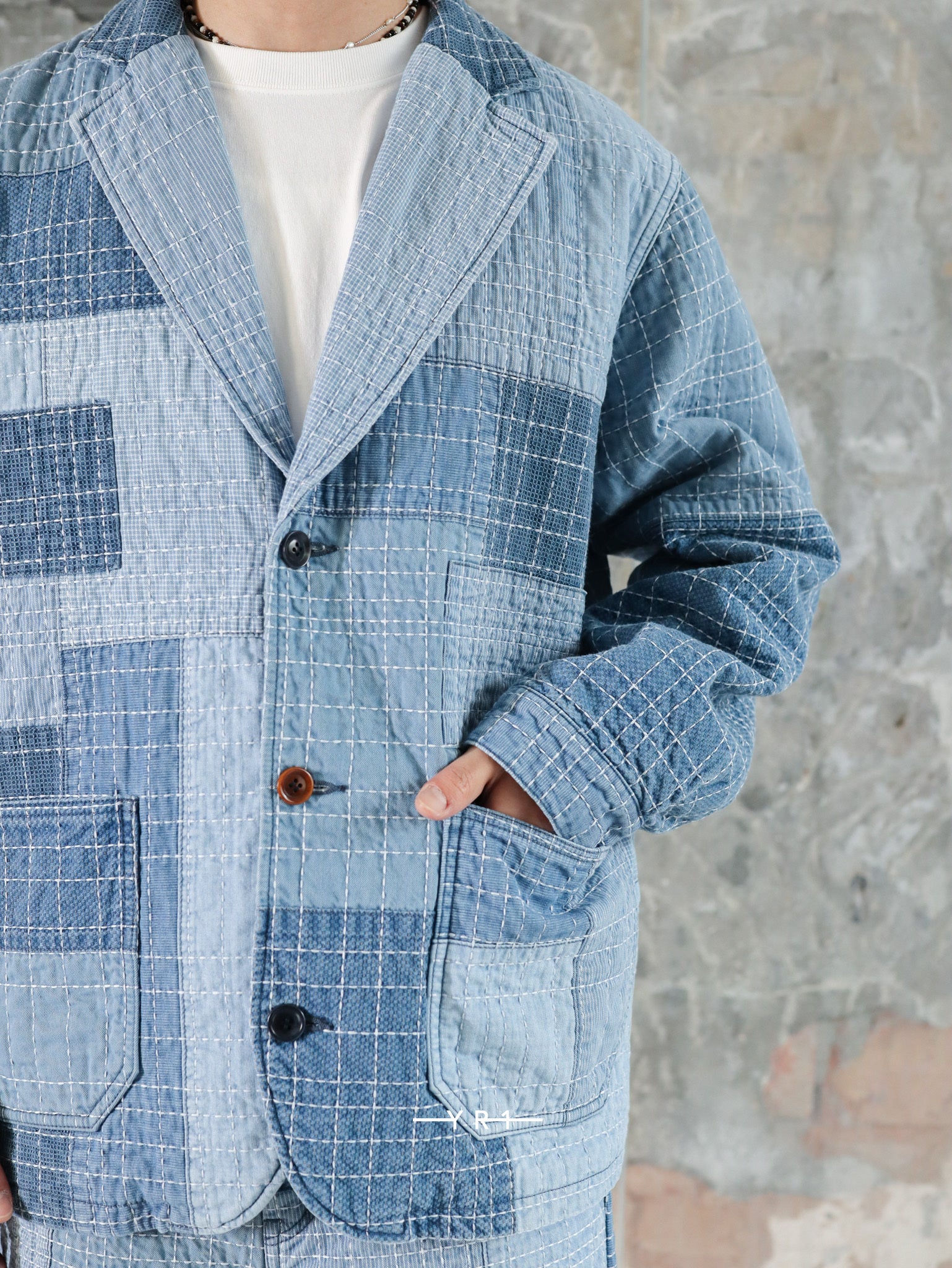 Sashiko Lapel Jacket 7Yr Wash