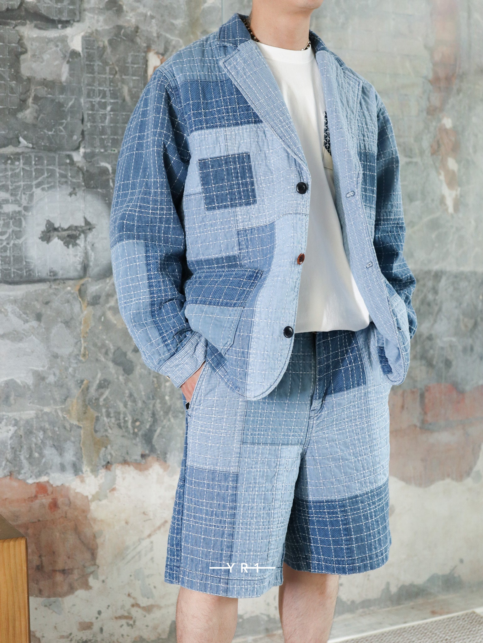 Sashiko Lapel Jacket 7Yr Wash