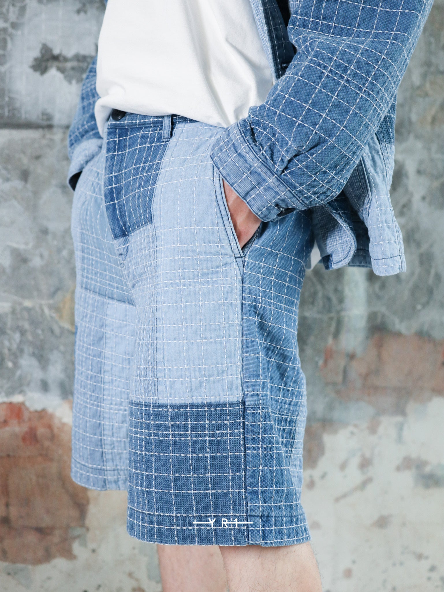 Sashiko Patchwork Short Pants 7Yr Wash