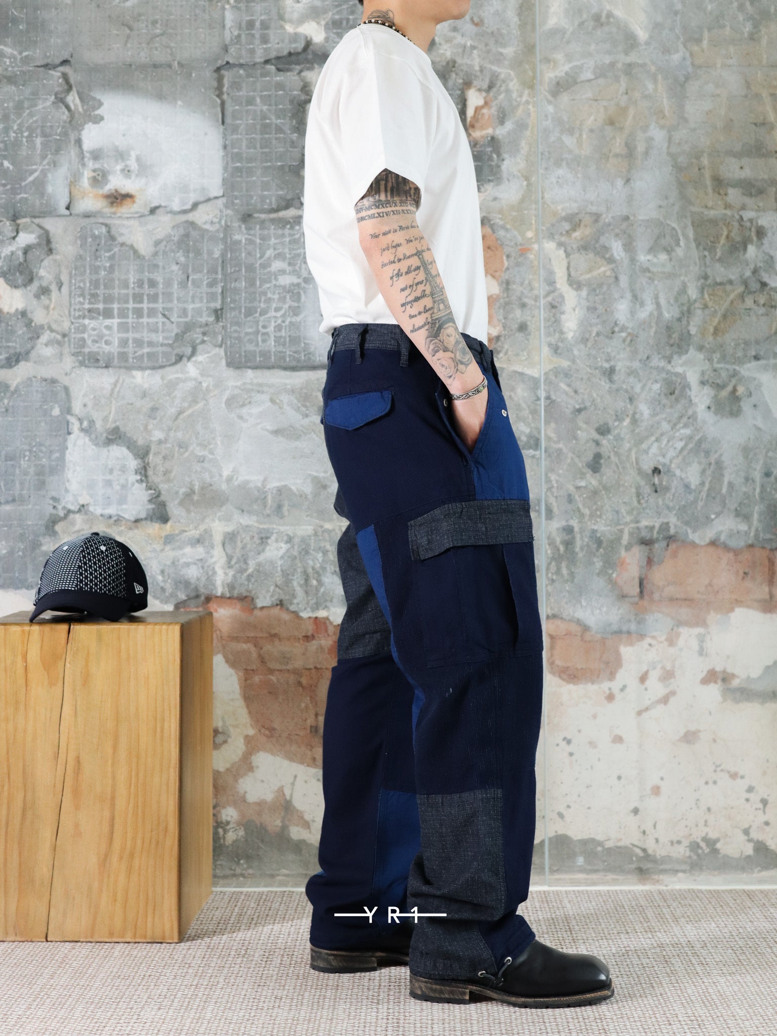 Patchwork Cargo Pants Rinse